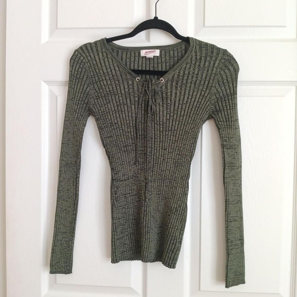 Vintage Y2K Original Arizona Jean Co Ribbed Knit Long Sleeve Top L